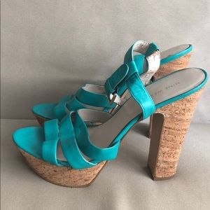 Nine West Turquoise Leather Strappy Sandals